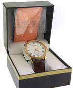 Akribox XXIV Engraved Scroll Bezel Design Watch w Leather Strap