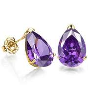3/4 CT AMETHYST 10KT SOLID GOLD EARRINGS STUD