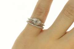18K Yellow Gold Art Deco Diamond Engagement Bridal Set Ring