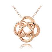 18K Rose Gold over Sterling Silver Love Knot Flower Necklace