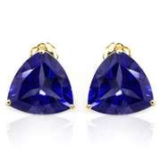 2.78 CT LAB TANZANITE 10KT SOLID GOLD EARRINGS STUD