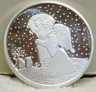 Christmas Silver Round 1 Oz - Angel