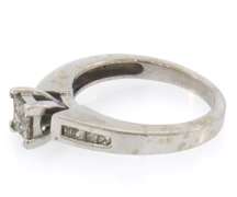 14k white gold cathedral setting diamond cluster ring