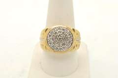 MENS 10 KT YELLOW GOLD DIAMOND RING