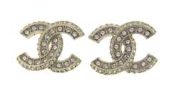 Chanel Strass CC Stud Earrings