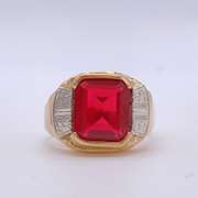 6.50 Carat Ruby Solitaire Ring in 14kt Gold