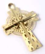 Religious Yellow Gold Saint Jude Cross Pendant