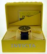 Invicta Watch with Black Leather Strap