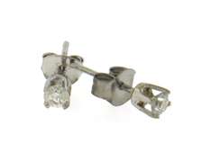 Popular White Gold 3.8mm Round Brilliant Cut Diamond Stud