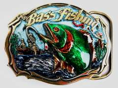 Enameled Bass Fishing Belt Buckle
