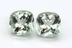 Wonderful Pair of Square Cut Green Amethyst Gemstones, 14.03ct
