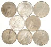 Lot (8) 1934-D Peace Silver Dollars