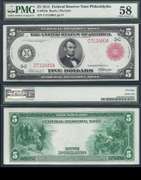 $5 1914 FRN  Red Seal Fr. 834a PMG 58