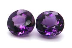 Beautiful Pair of Round Cut Amethyst Gemstones, 14.12cts