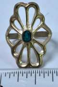 Sterling Silver Green Stone Ring.