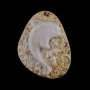 Beautiful 120ct Ribbon Jasper dolphin carving