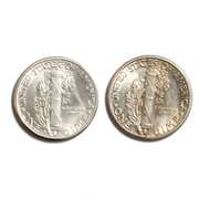 1927 &1937 D Unc Mercury Dimes
