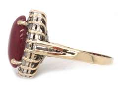 14K GOLD LADIES DIAMOND AND RUBY RING