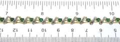 Romantic 14kt Two-Tone Gold Emerald and Single Cut Diamond Bracelet