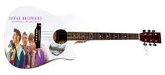 Jonas Brothers Happiness Begins Tour Signed Custom Photo Graphics Guitar ACOA