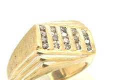 MENS 14 KT GOLD DIAMOND RING