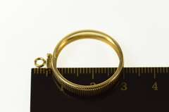 14K Yellow Gold British Pound 1 Lb Coin Bezel Holder Charm/Pendant