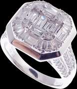Sparkling Diamond Ring in 18kt White Gold