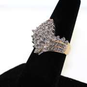 Striking 14kt Yellow Gold Diamond Cluster Ring