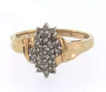 Delightful 10kt Yellow Gold Diamond Cluster Ring