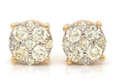 Eelagnt Yellow Gold Diamond Earrings