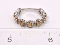 Flashy Crystals Set in Sterling Silver Ladies Ring