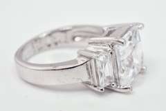 Wonderful Scissor Cut Crystals Set in Sterling Silver Ring