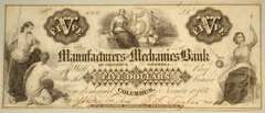 $ 5 Manufacturers &Mechanics Bank Columbus Georgia