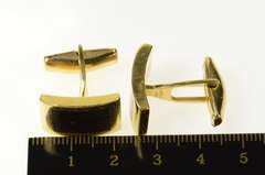 14K Yellow Gold Abalone Inlay Retro Squared Cuff Links