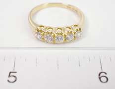 Sparkling 14K Yellow Gold Ring with Mounted CZ Crystals