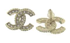 Chanel Strass CC Stud Earrings