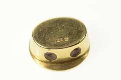 10K Yellow Gold Blue Enamel Flower Round Slide Bracelet Charm/Pendant