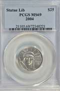 PCGS MS69 graded 2004 $25 Statue of Liberty Platinum Eagle