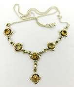 Pretty Sterling Silver Necklace of Citrines