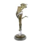 Nude Girl Leaping in Air Bronze Sculpture