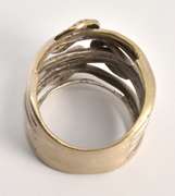 Unique Wide 18k WG ring with Diamonds