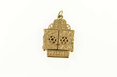 14K Yellow Gold 3D Torah Star of David Jewish Faith Charm/Pendant
