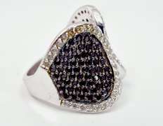 Wrap Style Ring with Crystal Accents in Sterling Silver