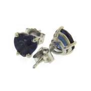 Set of Synthetic Alexandrite Pear Shaped Pendant and Earrings