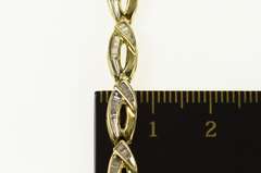 10K Yellow Gold Classic Baguette Diamond Loop Link Tennis Bracelet