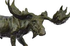 Wildlife Large Moose Bronze Sculpture