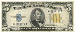 Popular 1934-A $5 Silver Certificate North Africa Note
