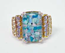 Unique Mosaic Sterling Silver Ring