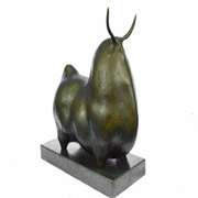Dark Brown Patina Fighting Bull Bronze Sculpture