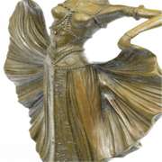 Dancer Bronze Sculpture on Marble Base Figurine